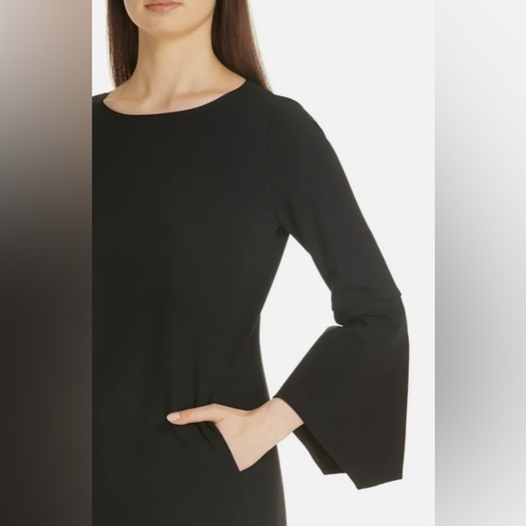 LAFAYETTE 148 New York Black PALOMA Bell Sleeve Punto Milano Shift Dress - Picture 5 of 12